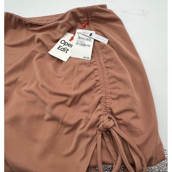 Open Edit Side Ruched Skirt In Tan Mocha, Sz. S - Picture 5 of 11
